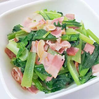 小松菜とベーコンのペペロン炒め＋＋